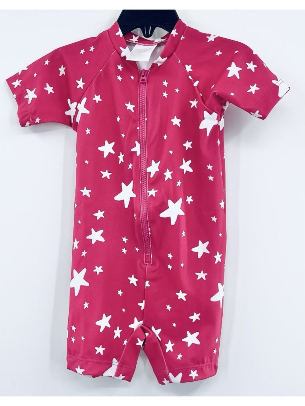Hanna Andersson Sun One Piece Rash Guard Swim Suit 18-24 Months 80 Stars Pink